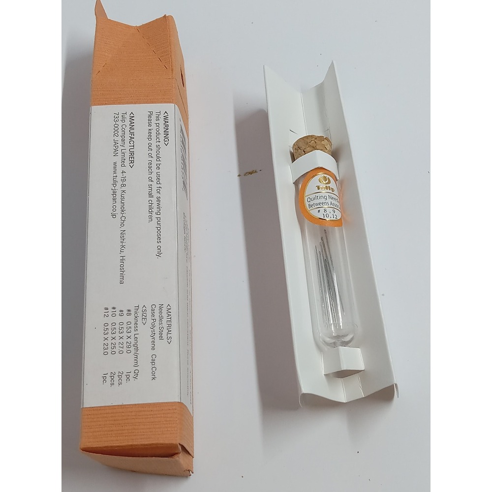 Tulip Hiroshima Quilting Needles Betweens Assorted Sizes 8 9 10 12 Steel 6 Count